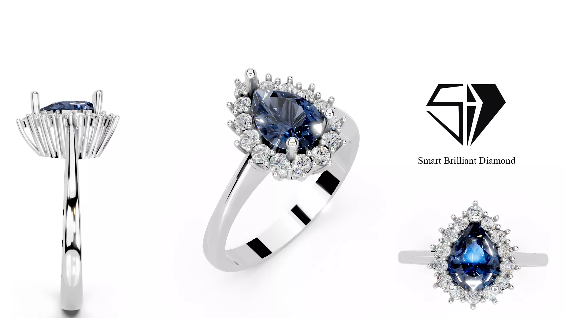 luxury woman jewelry gold ring model jr00477 3D print model