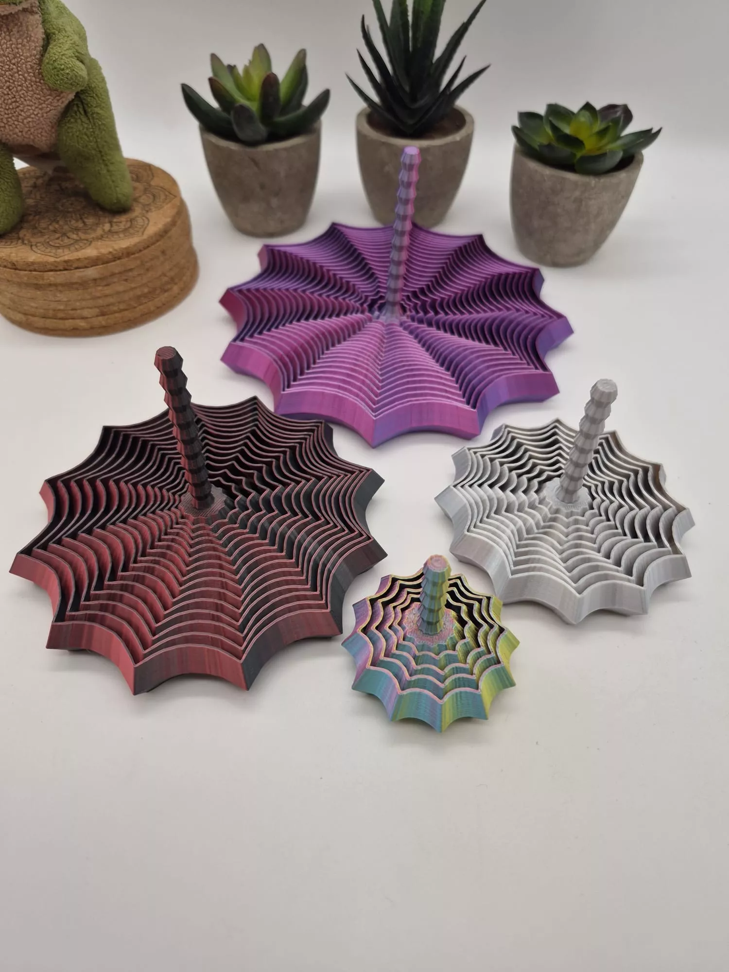 Fidget Spider Web with Handle - 4 Sizes 3D print model