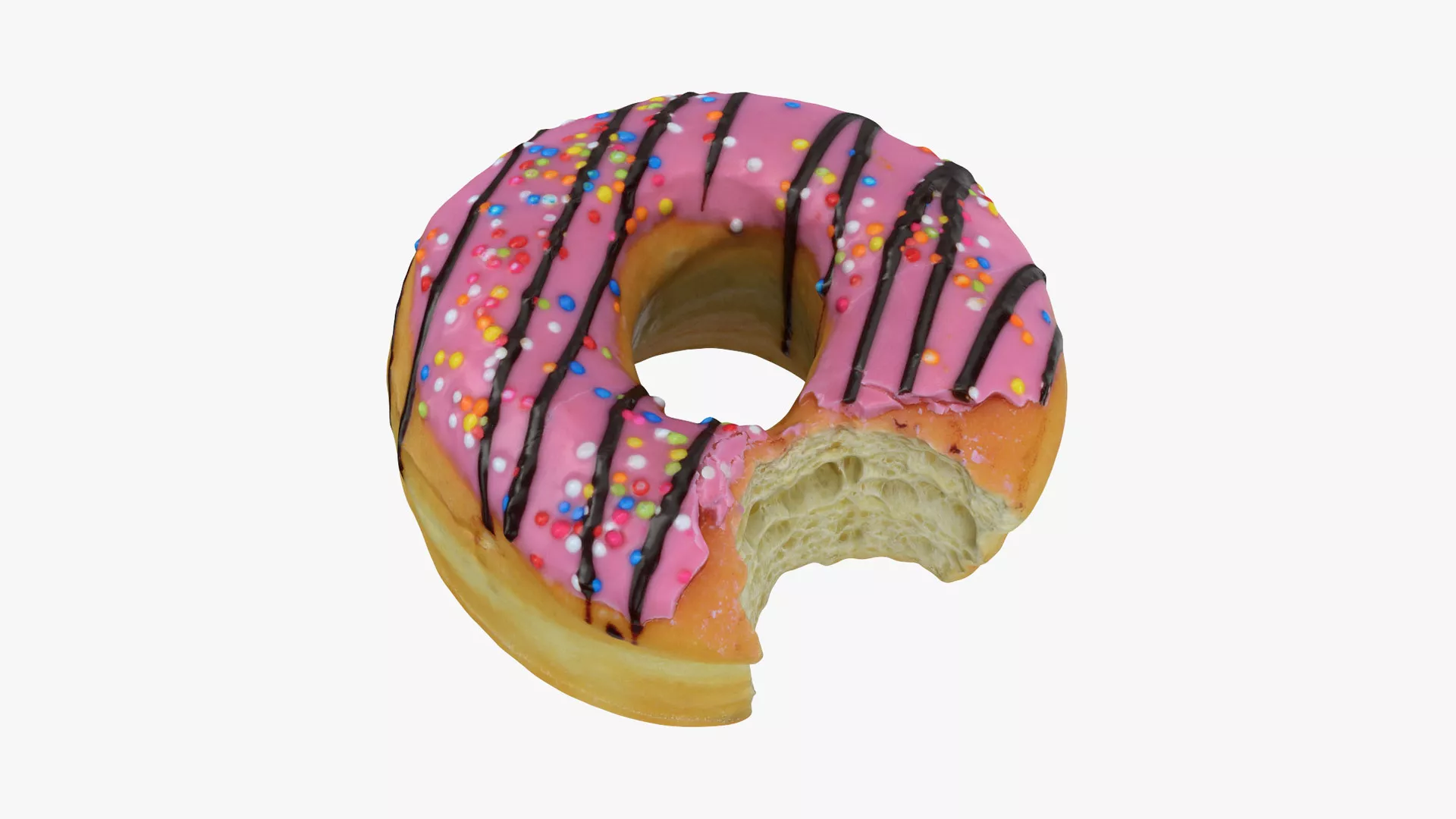 Bite Donut 02 Low-poly 3D model