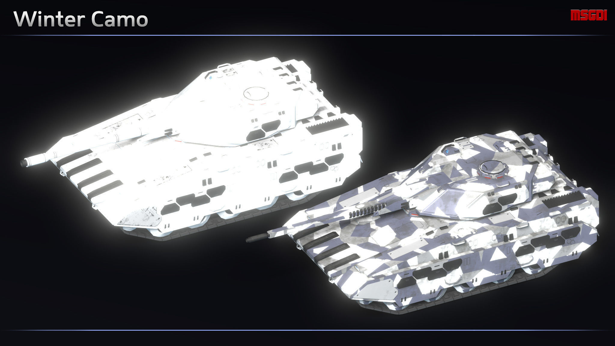 Scifi Predator Light Tank Low-poly 3D model_10