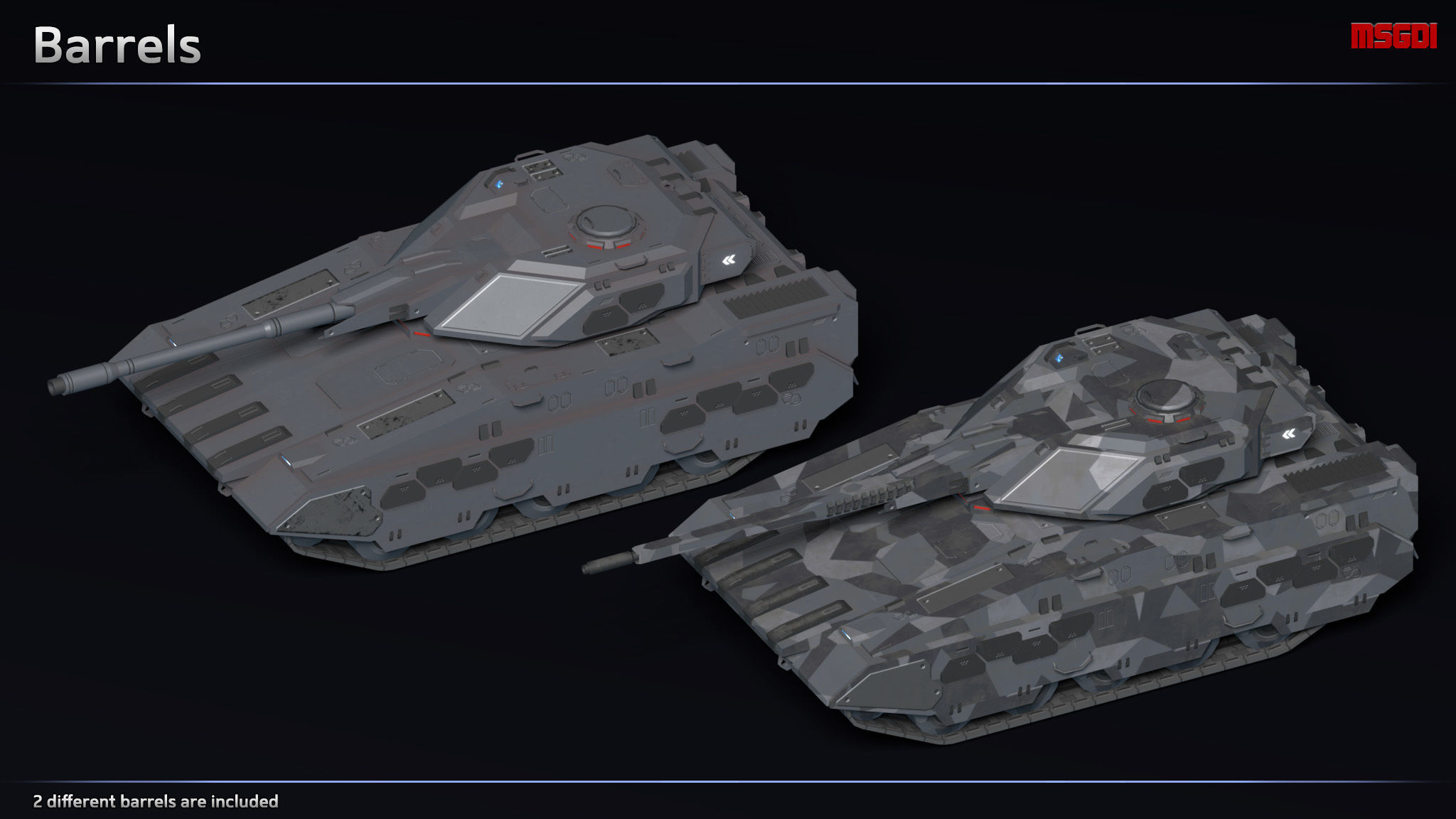 Scifi Predator Light Tank Low-poly 3D model_3