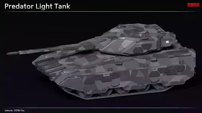 Scifi Predator Light Tank Low-poly 3D model