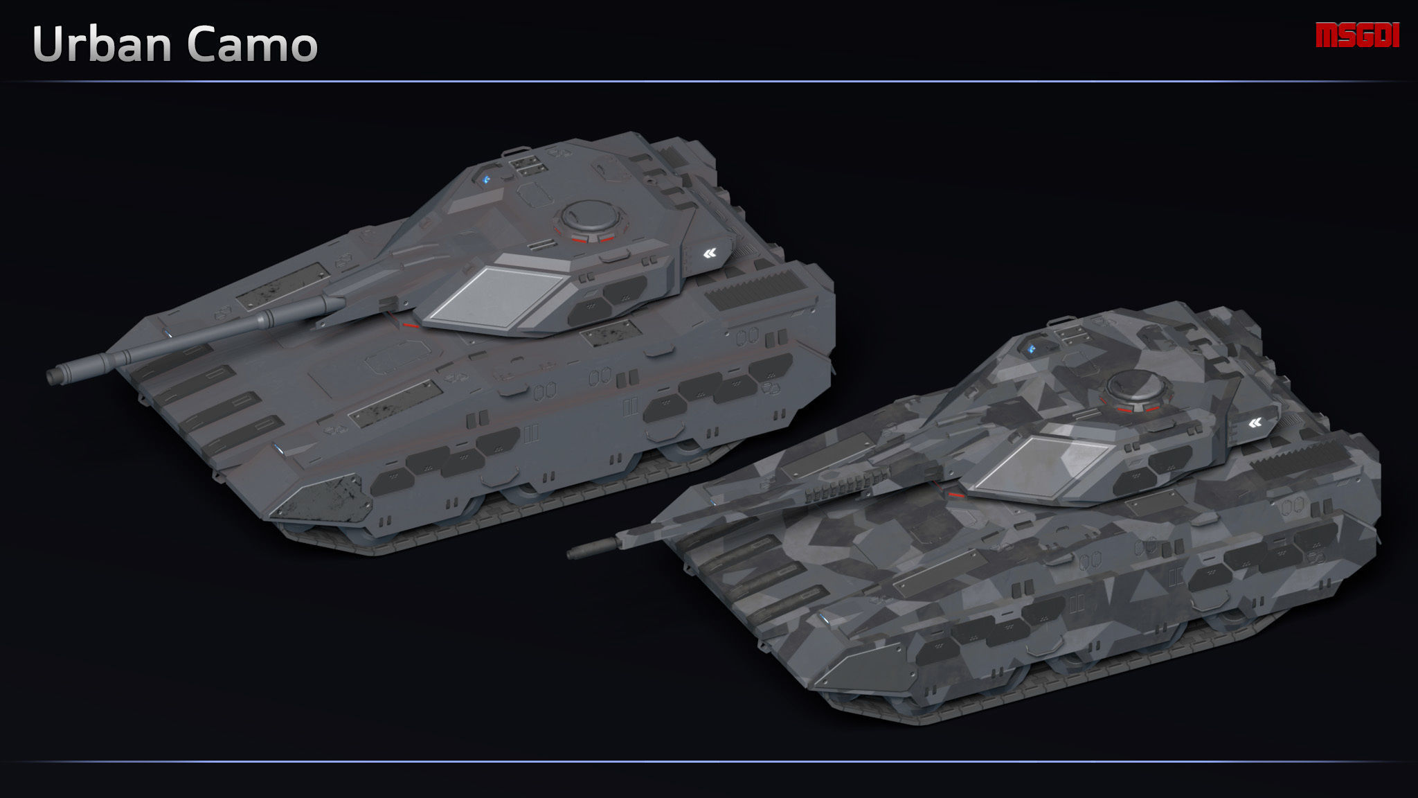 Scifi Predator Light Tank Low-poly 3D model_7