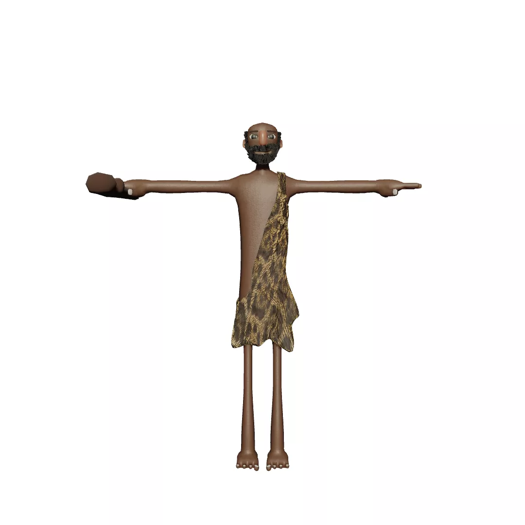 Best Animation Character Design 3D model CAVEMAN 3D model full rigged character VR / AR / low-poly ...