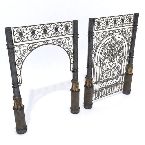 Wrought lattice and portal 3D model