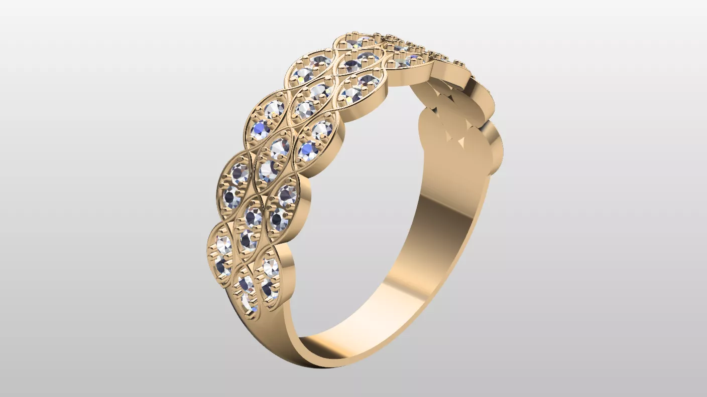 free Oval Plexus Ring CAD Modern Jewelry 3D print model