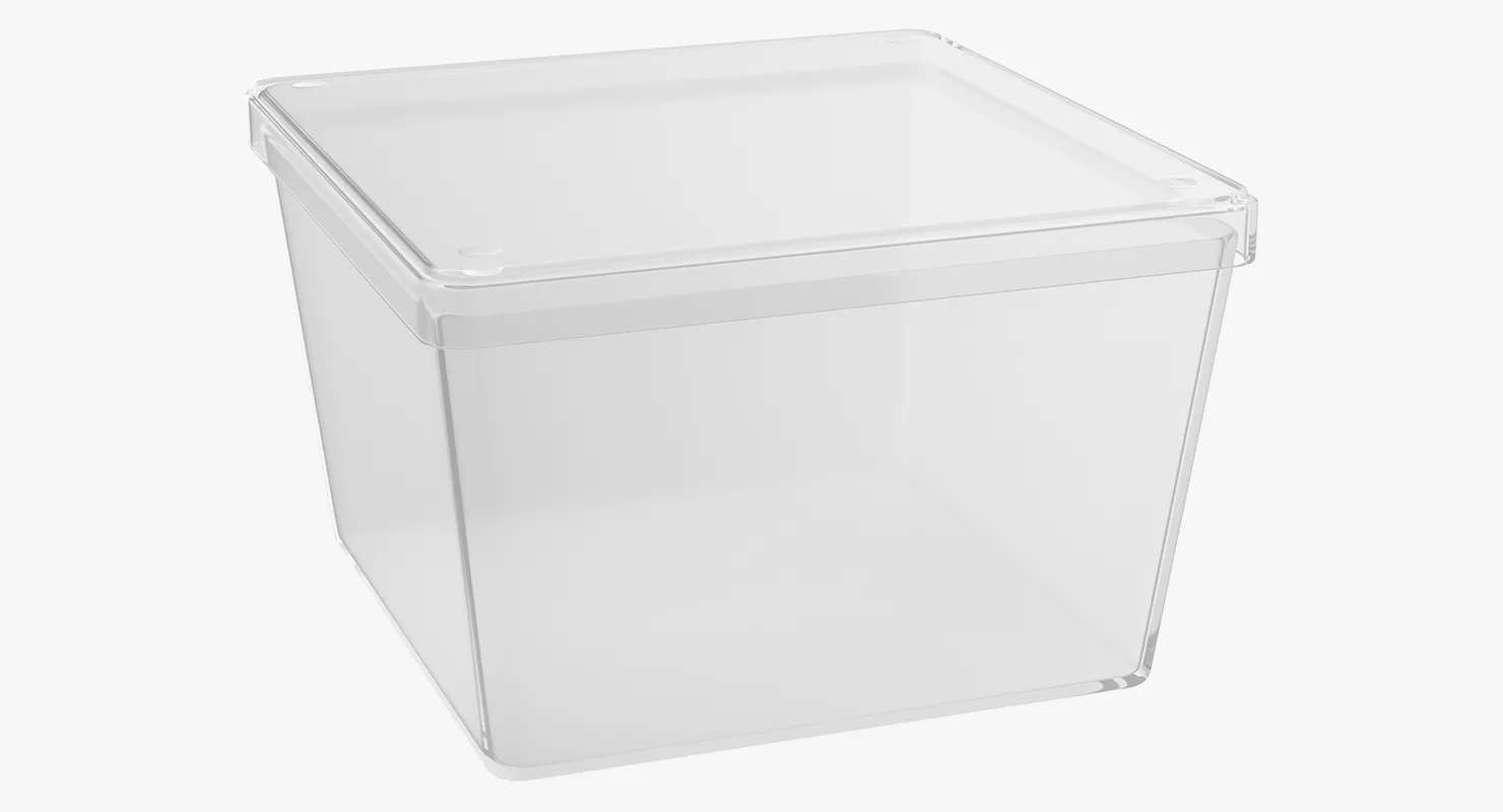 Empty Square Plastic Box 3D model
