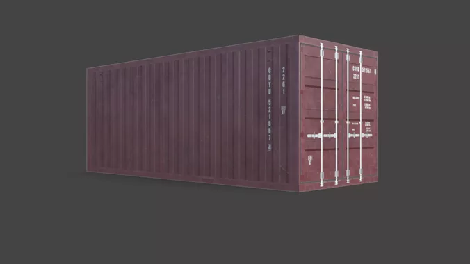 Container 20 ft ISO Low Poly