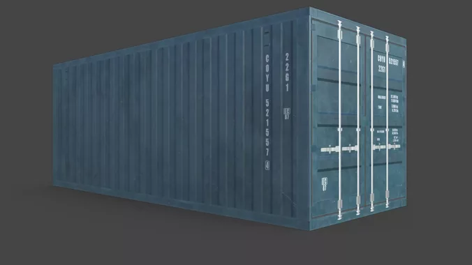 Container 20 ft ISO Low Poly