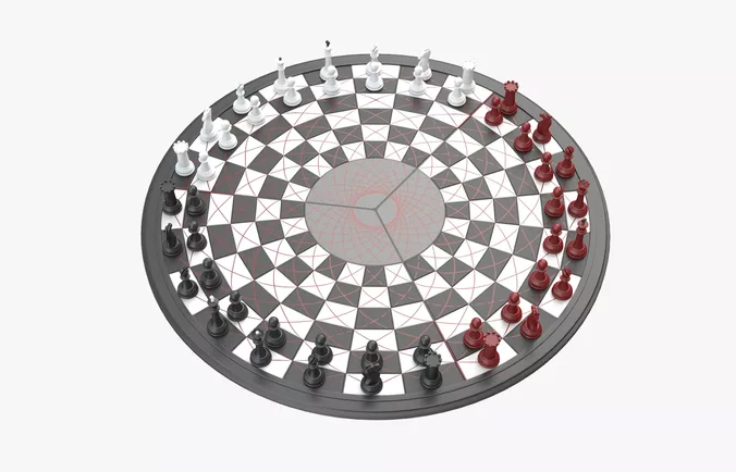 Chess for Three Players 3D Model 8K PBR