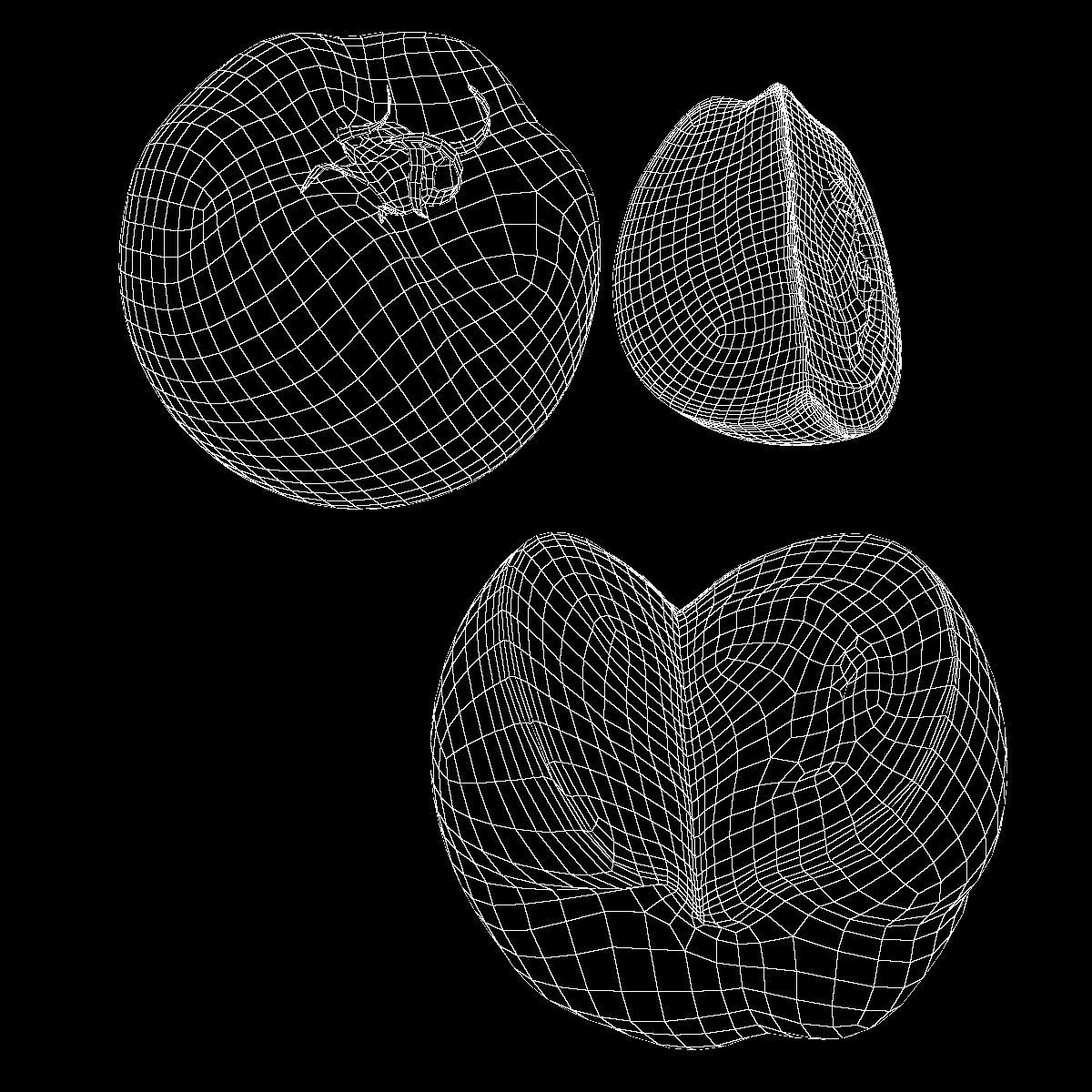 Tomato with slice Low-poly 3D model_5