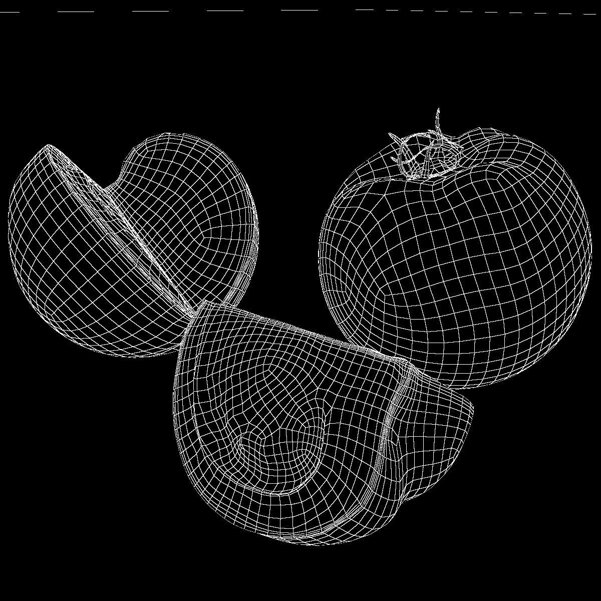 Tomato with slice Low-poly 3D model_1