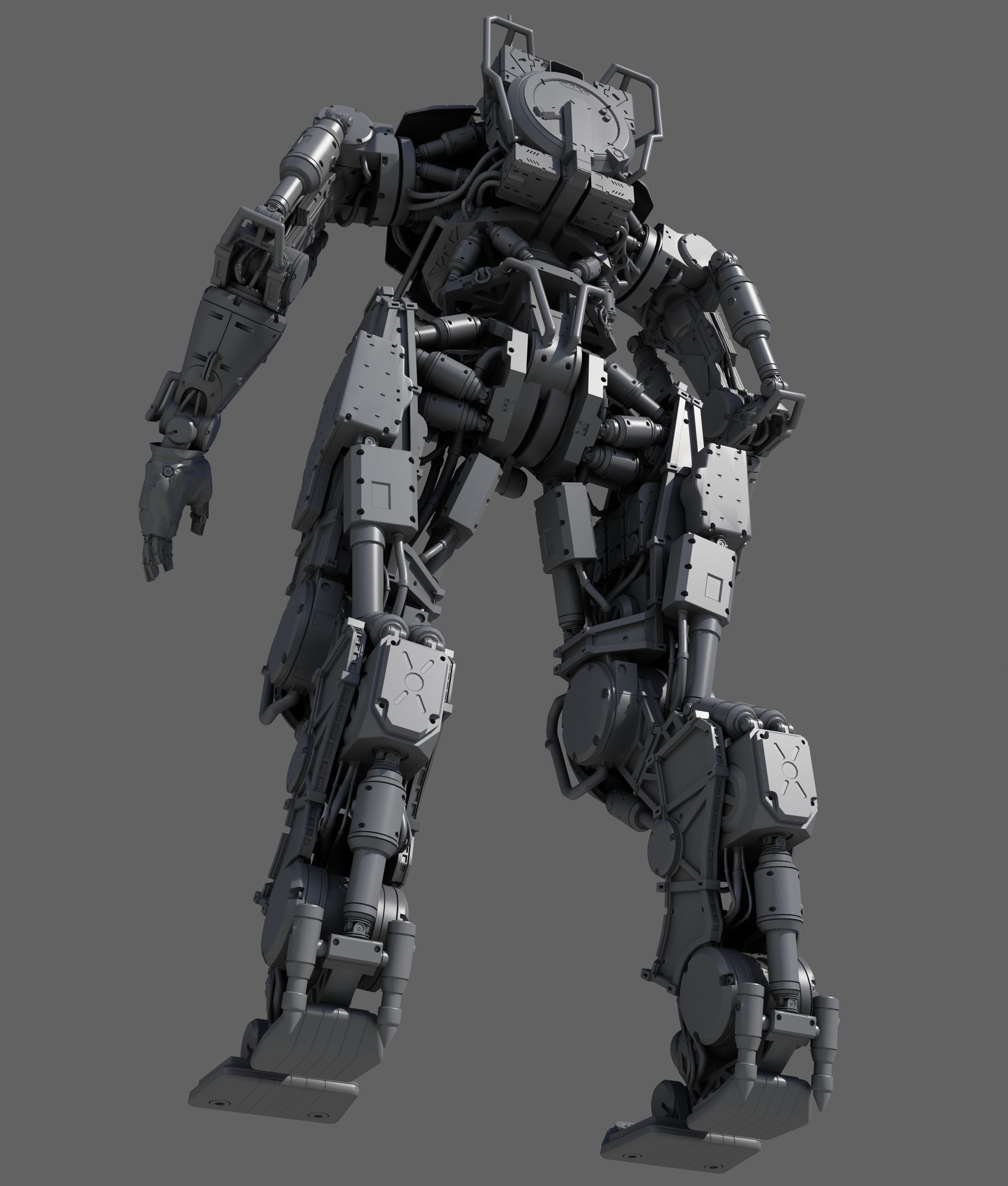 R Soldier sci-fi robot 3D model_4