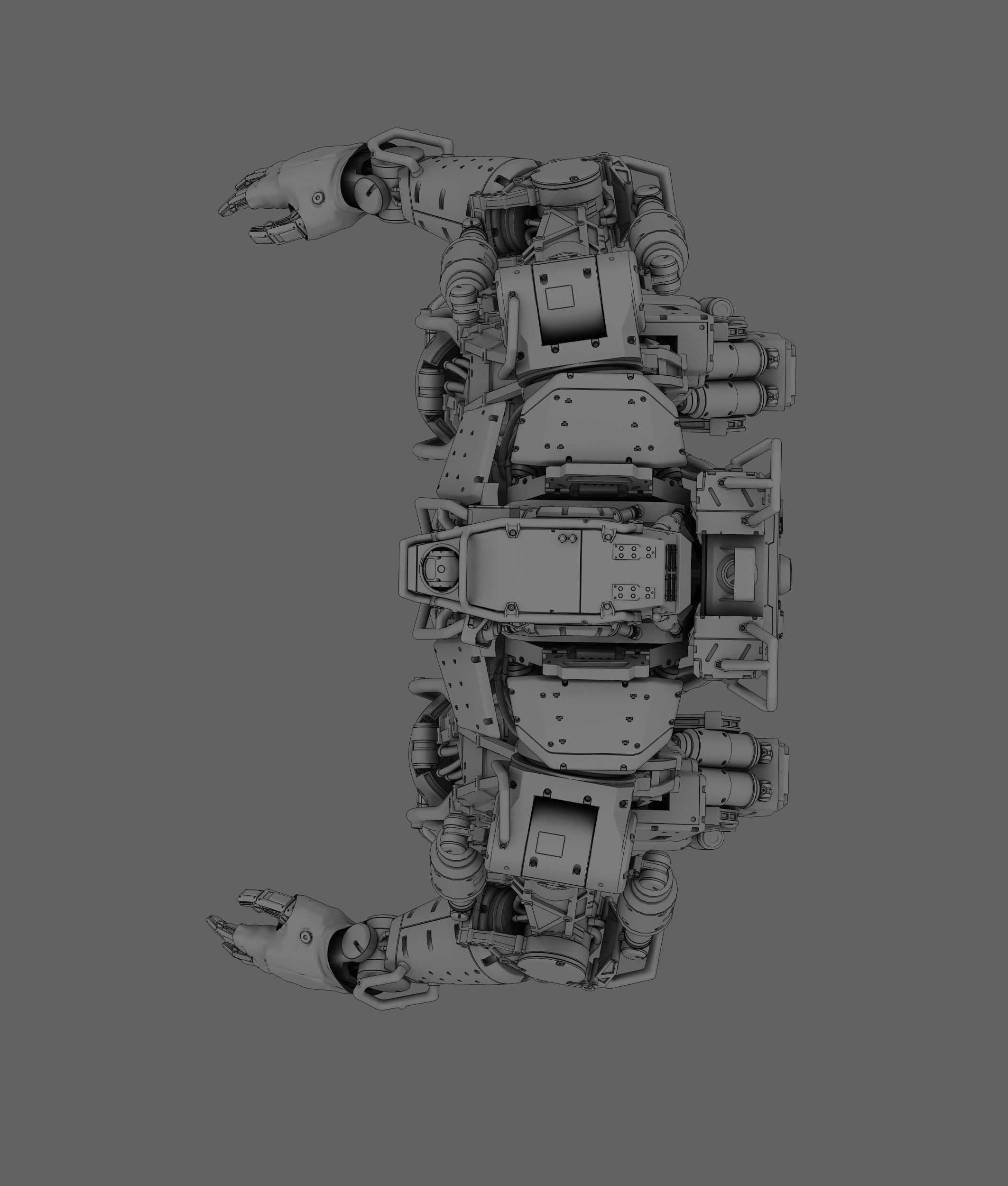 R Soldier sci-fi robot 3D model_12