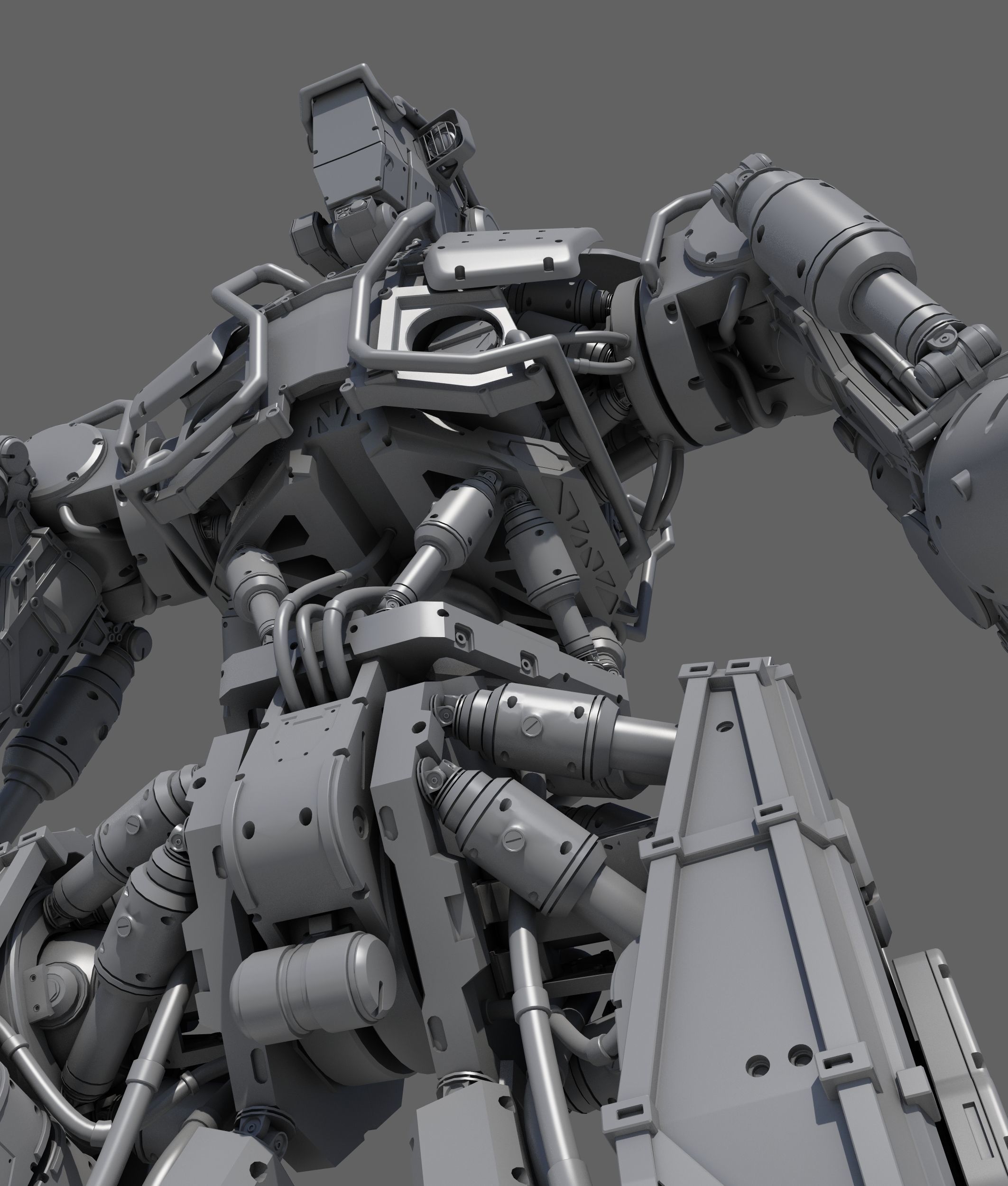 R Soldier sci-fi robot 3D model_8