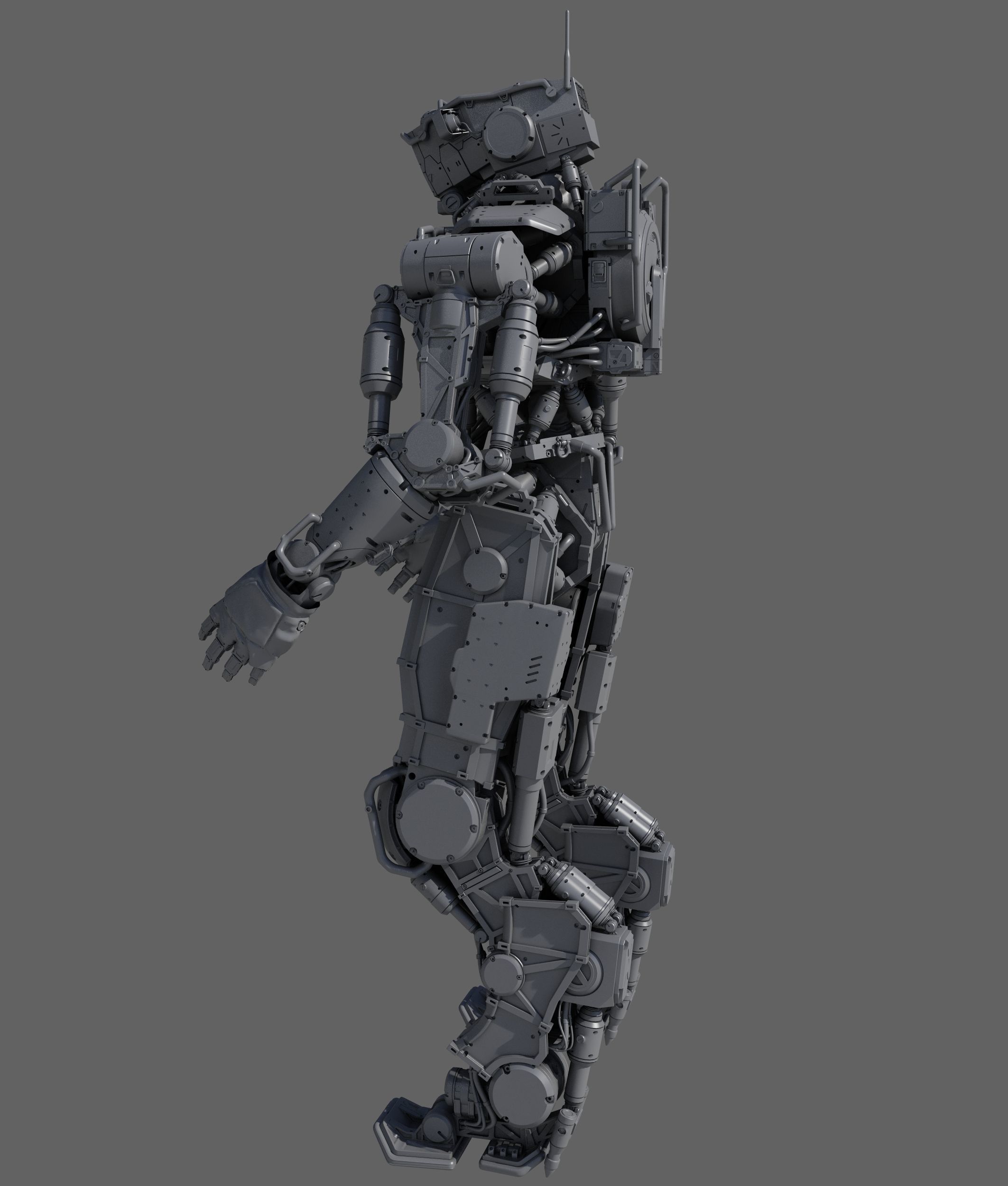 R Soldier sci-fi robot 3D model_2