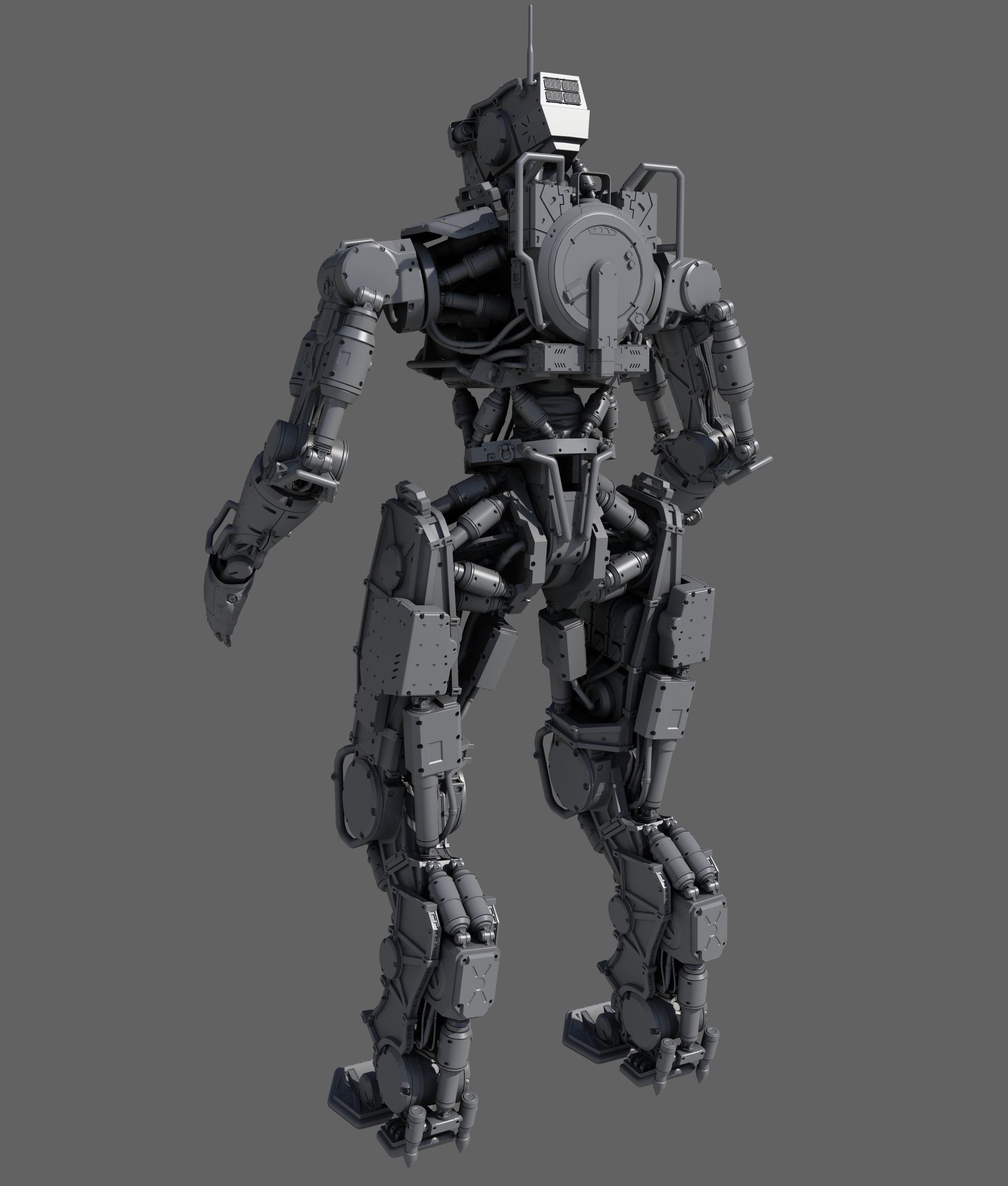 R Soldier sci-fi robot 3D model_3