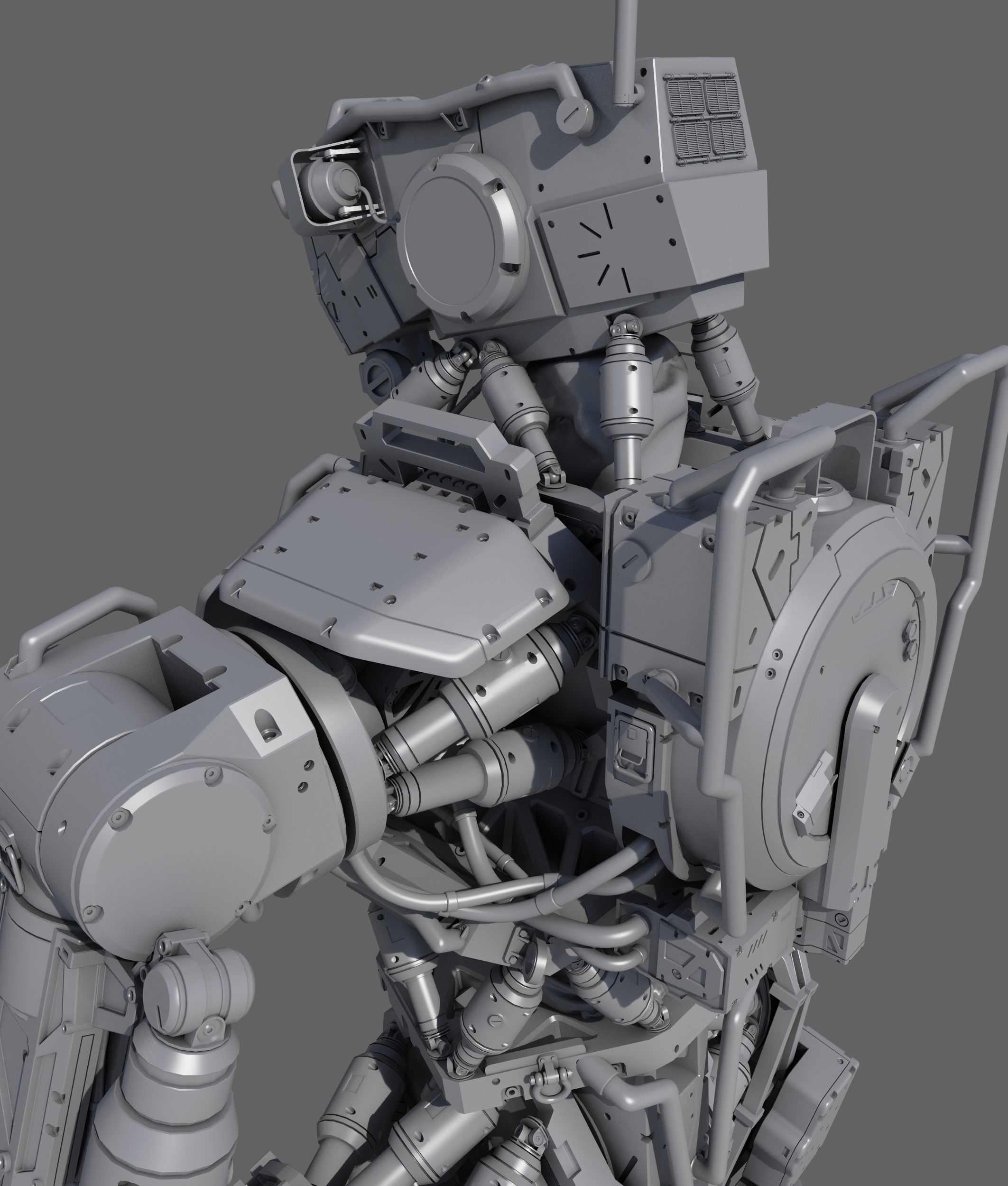 R Soldier sci-fi robot 3D model_5