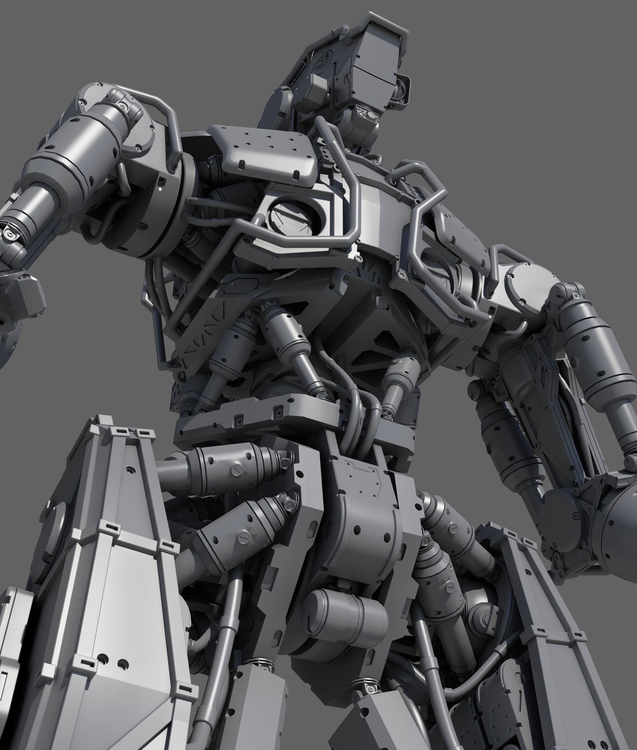R Soldier sci-fi robot 3D model_7