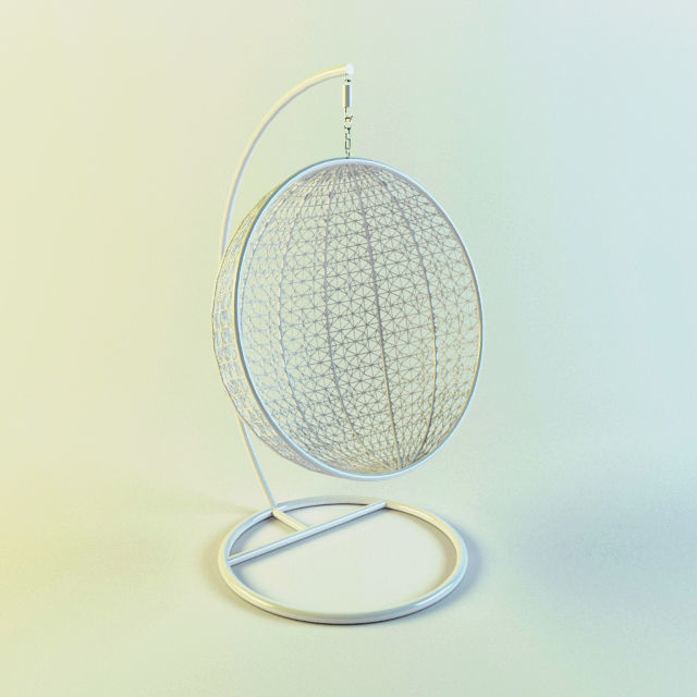 hanging chair Low-poly 3D model_0