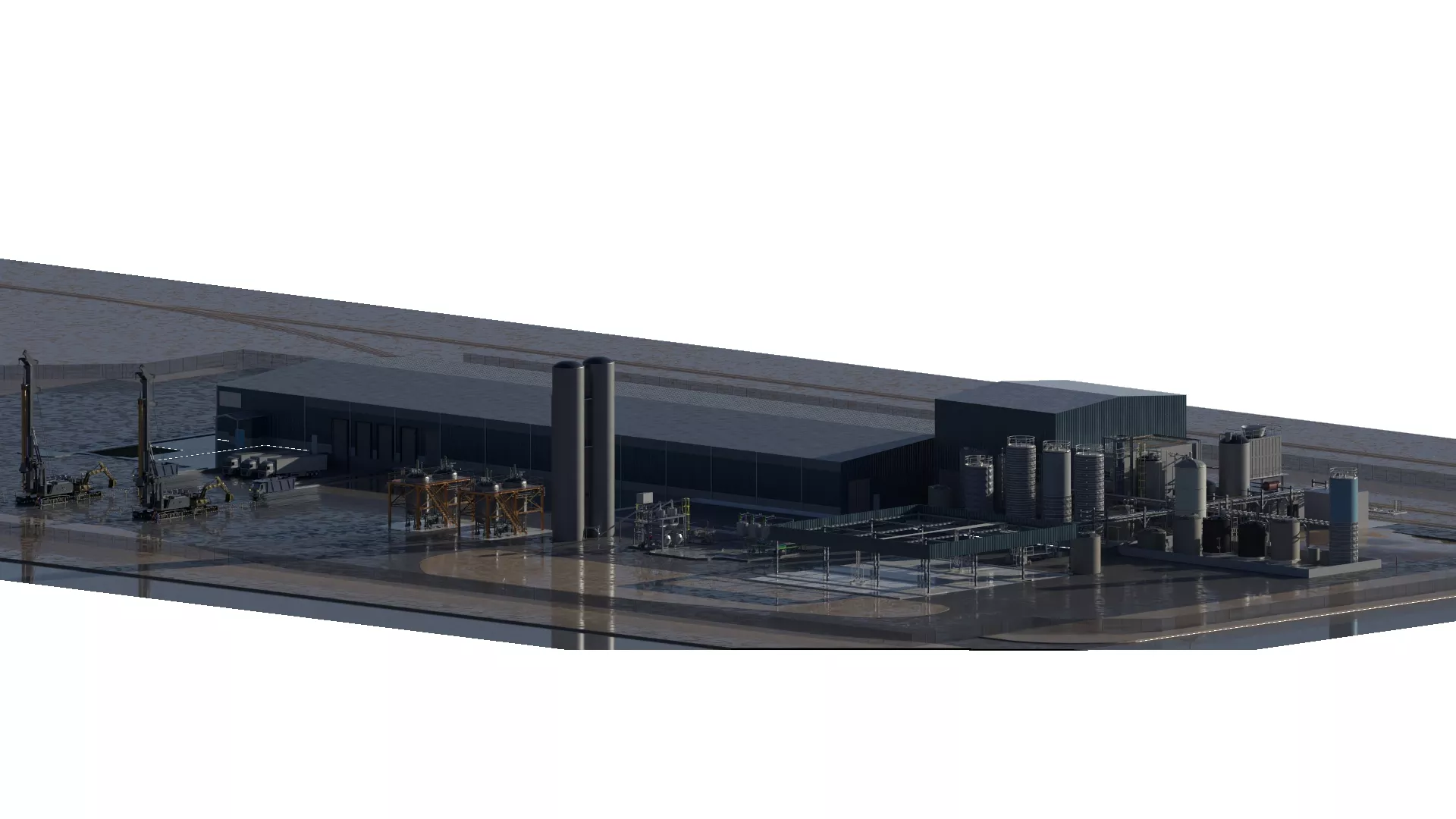 DETAILED INDUSTRIAL FACILITY WITH MIXED USE 3D model