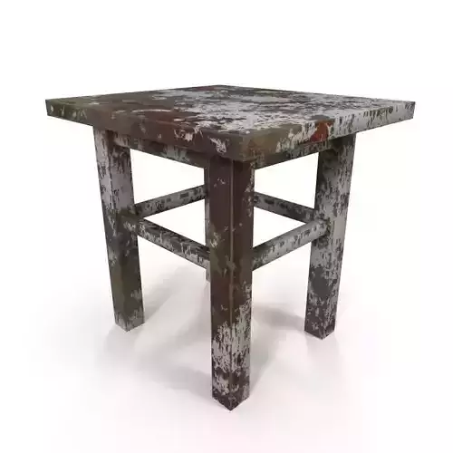 Chair old wooden table with rust