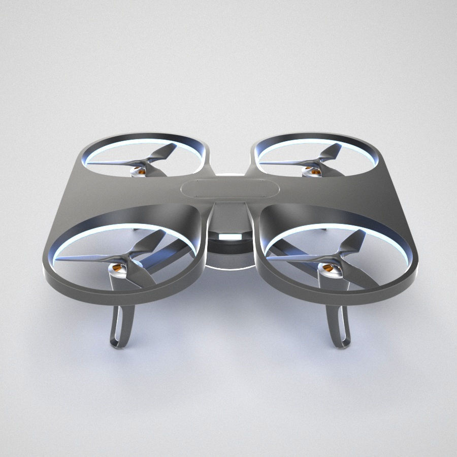 DNDN Drone concept vray 3d model Low-poly 3D model_2