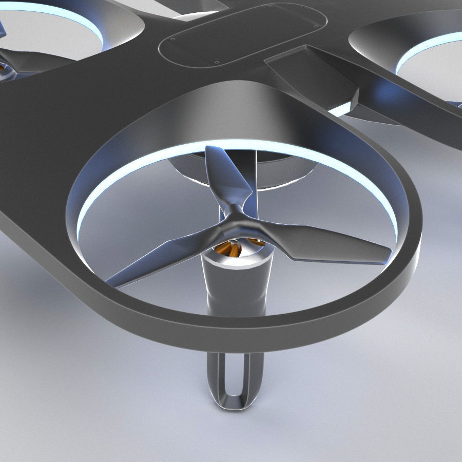 DNDN Drone concept vray 3d model Low-poly 3D model_3