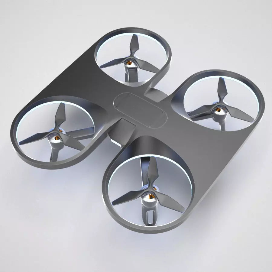 DNDN Drone concept vray 3d model Low-poly 3D model_0