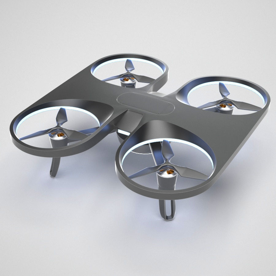 DNDN Drone concept vray 3d model Low-poly 3D model_4