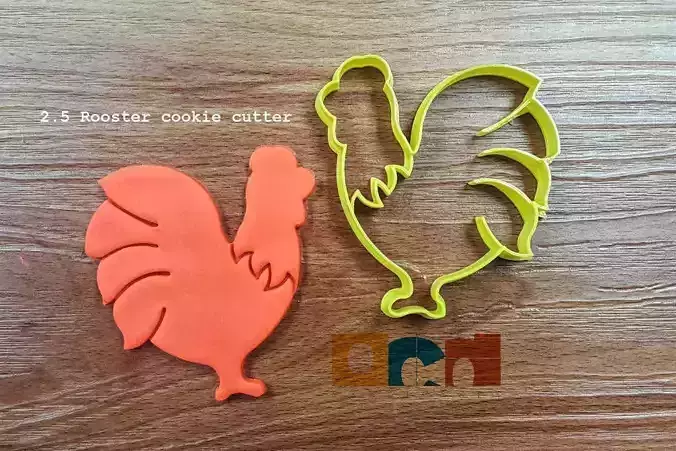 Rooster cookie cutter STL file