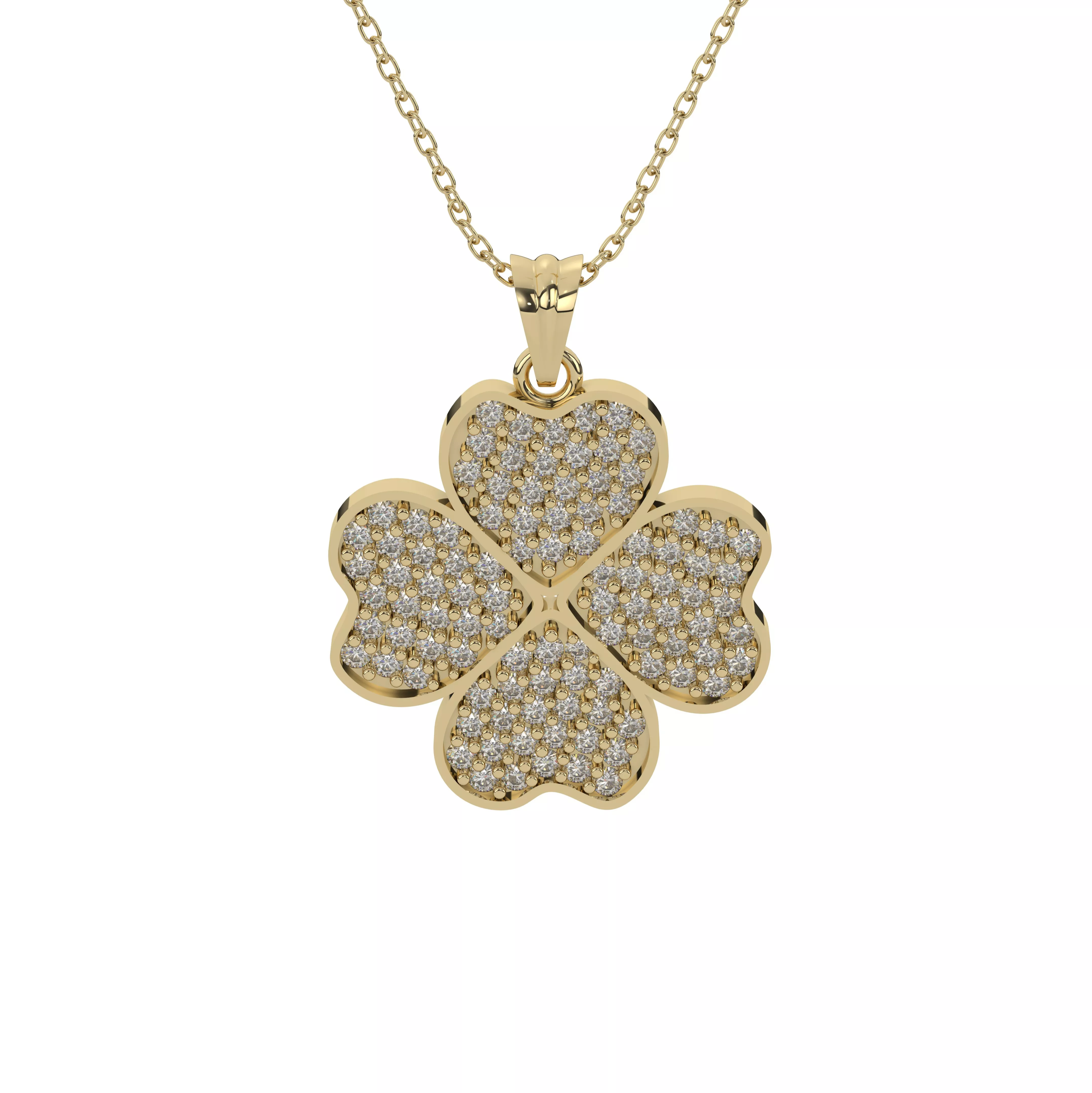 Four-Leaf Clover Pendant - 3D Printable Jewelry CAD Model 3D print model