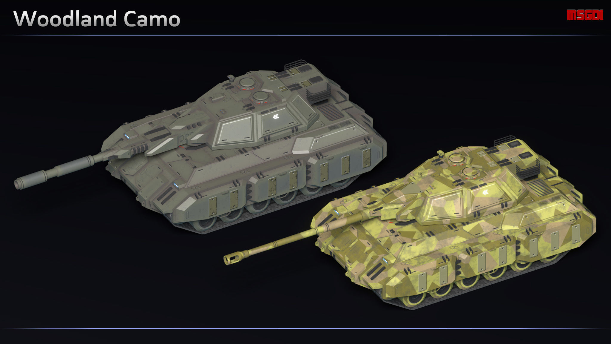 Scifi Tiger 3 Super Heavy Tank Low-poly 3D model_8