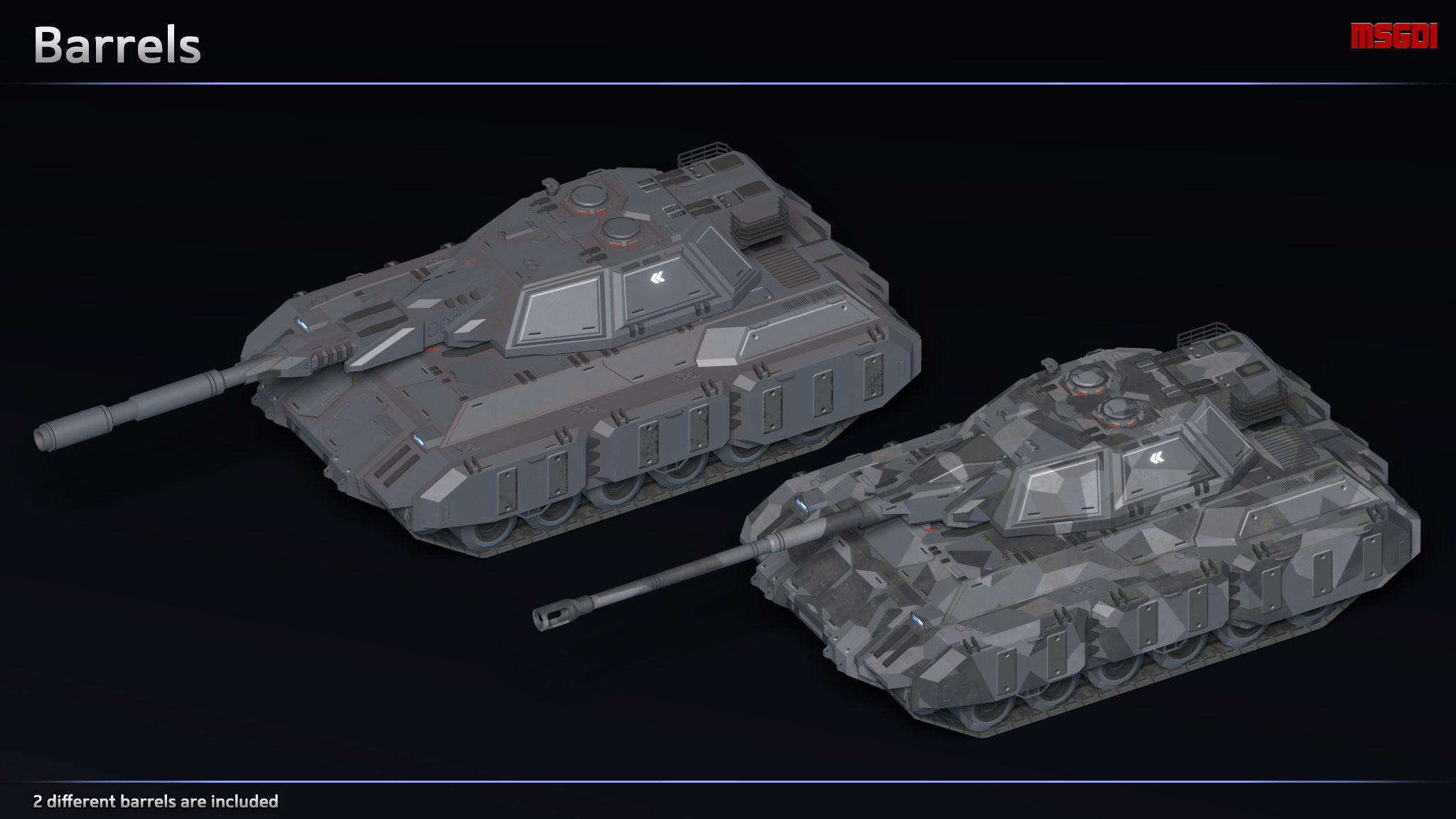 Scifi Tiger 3 Super Heavy Tank Low-poly 3D model_3