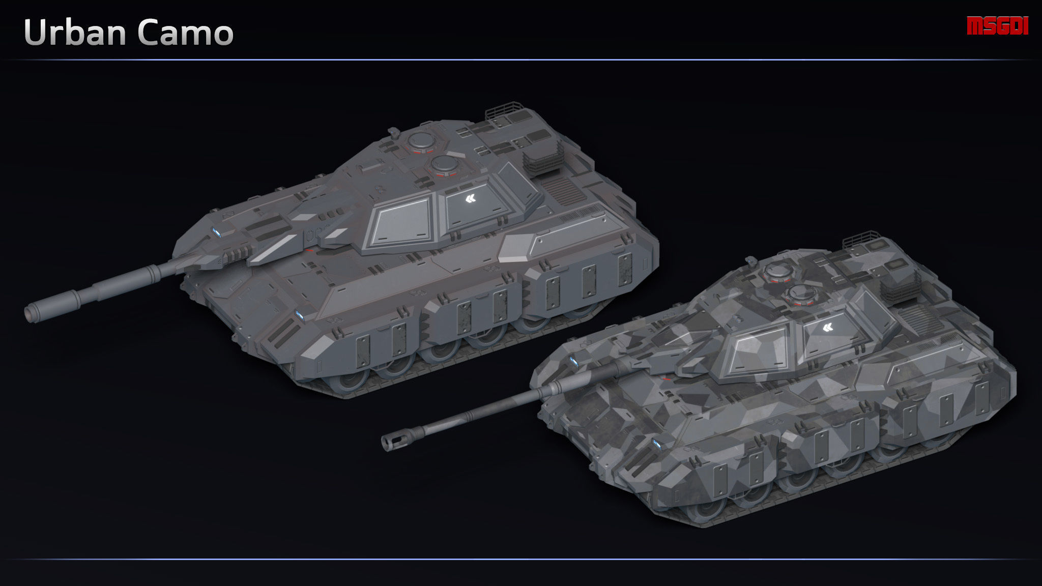 Scifi Tiger 3 Super Heavy Tank Low-poly 3D model_7