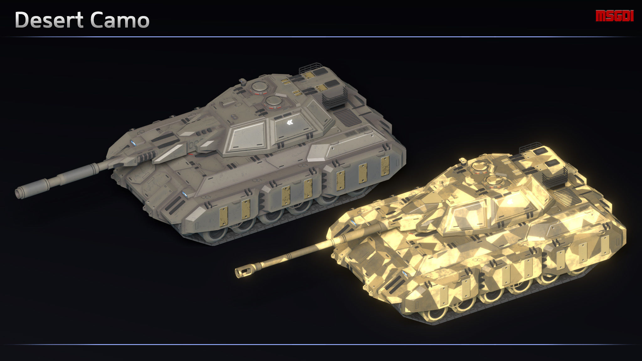 Scifi Tiger 3 Super Heavy Tank Low-poly 3D model_9