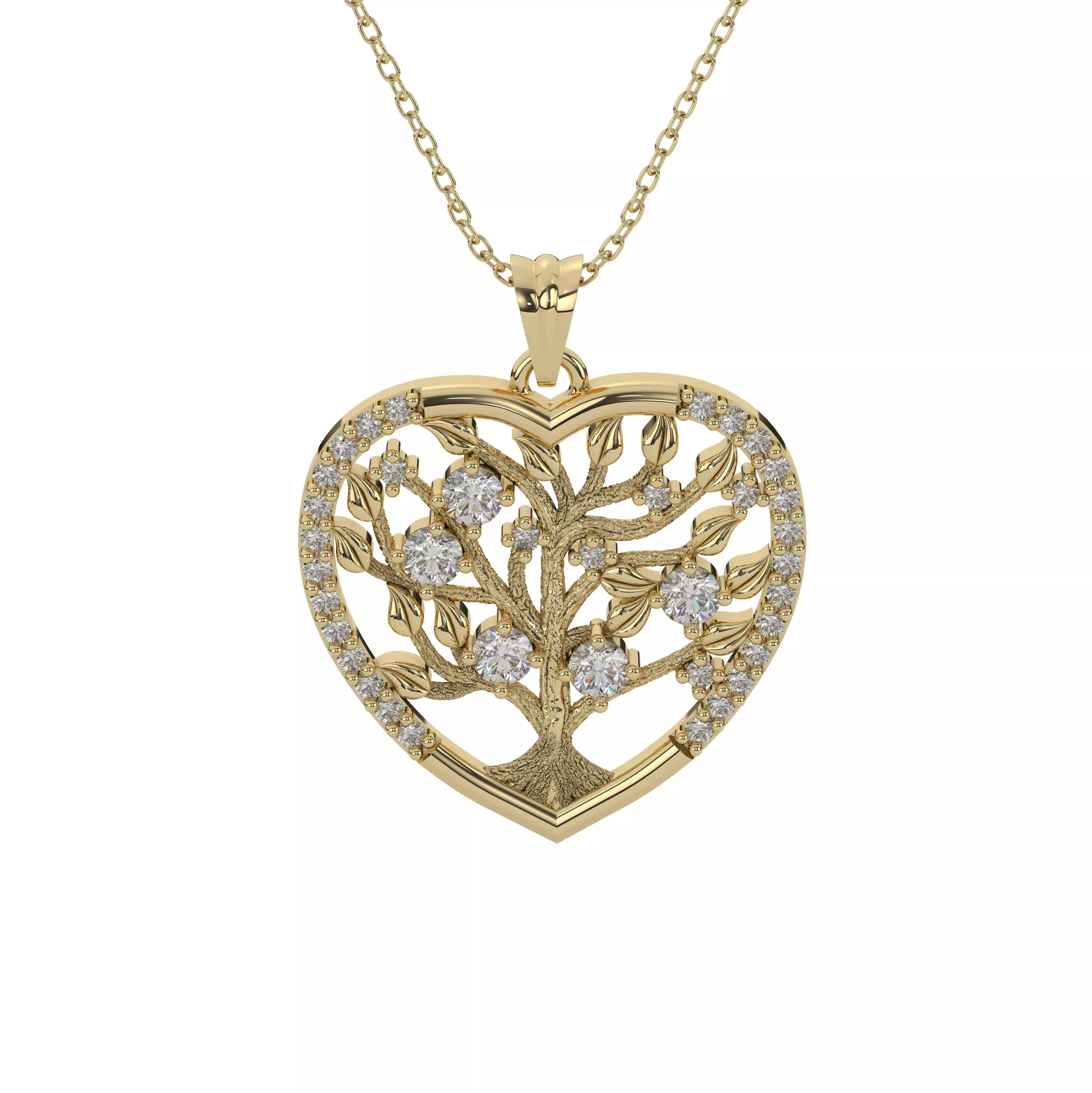 Tree of Life Accent Stone Pendant 3D Printable Jewelry CAD Model 3D print model