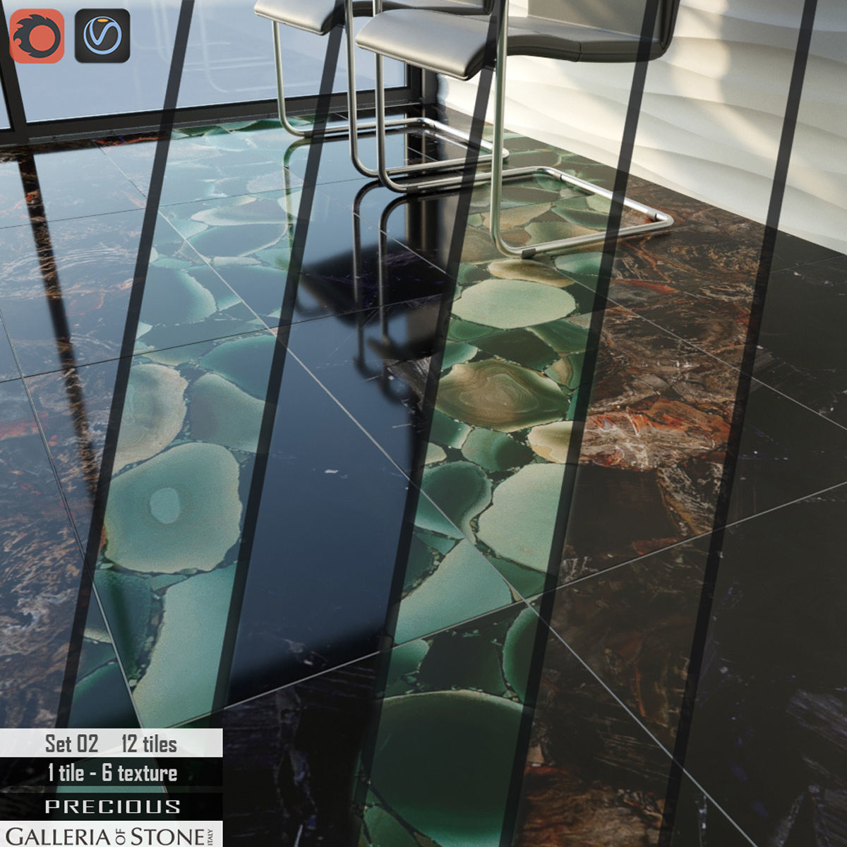 Galleria of Stone Italy Set 3D model_1