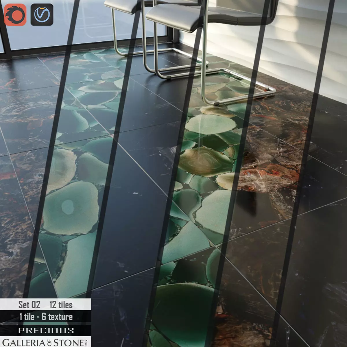 Galleria of Stone Italy Set 3D model_0