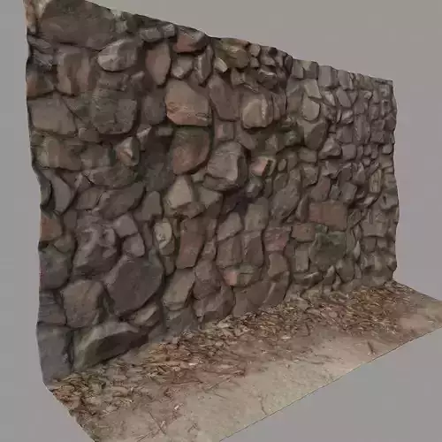 Stone wall Low-poly 3D model