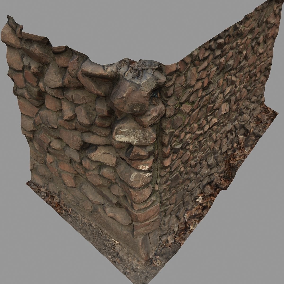 wall corner Low-poly 3D model_3