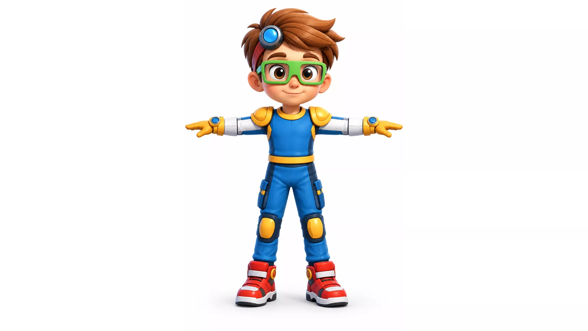 Stylized Sci-Fi Boy 3D Character Futuristic Kid Hero Rigged Low-poly 3D model
