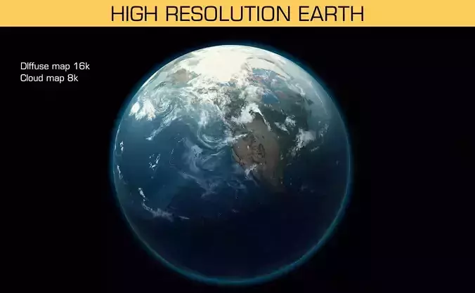 Realistic earth in space