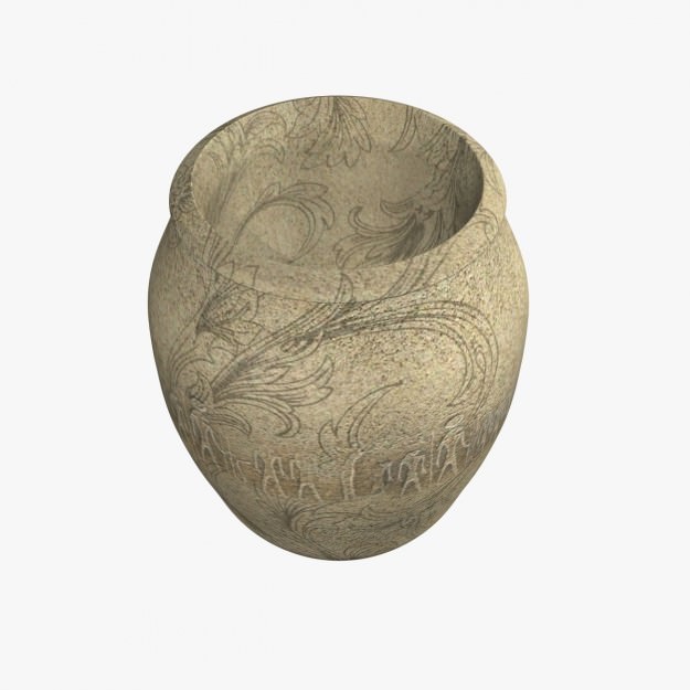 Old sculpture pot Low-poly 3D model_2