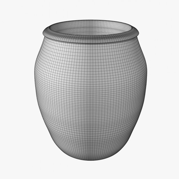 Old sculpture pot Low-poly 3D model_5