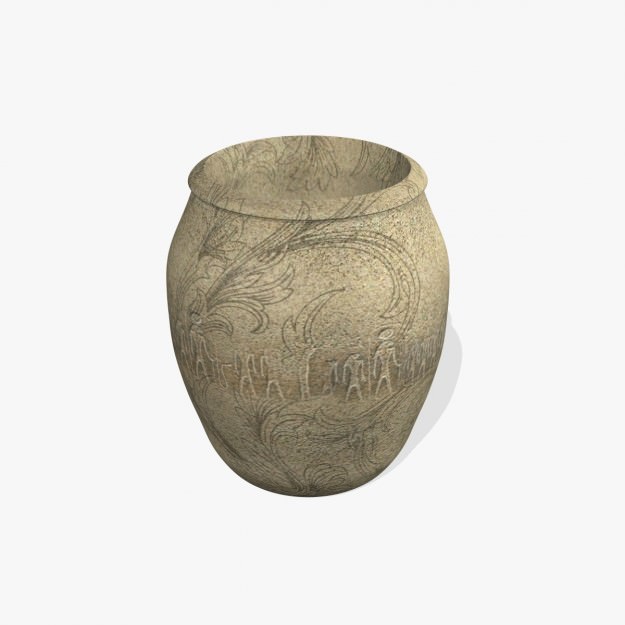 Old sculpture pot Low-poly 3D model_1