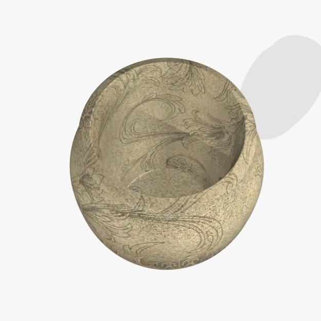 Old sculpture pot Low-poly 3D model_4