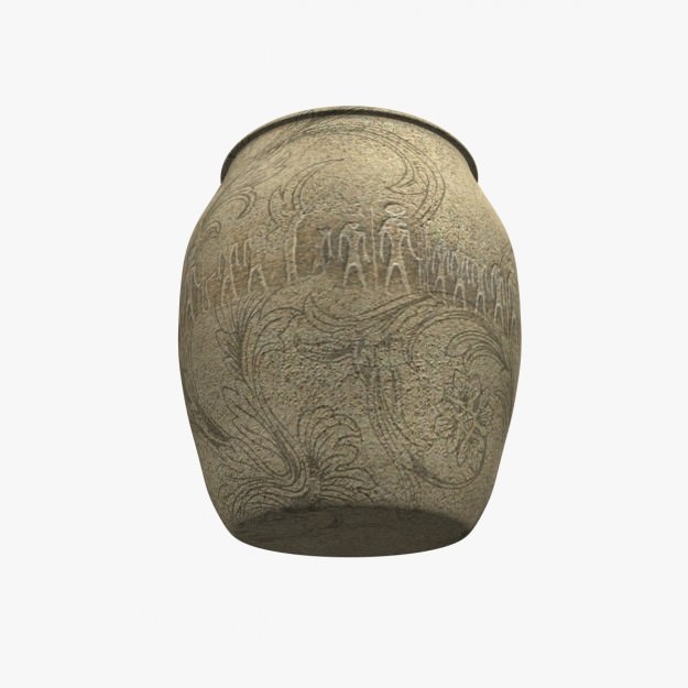 Old sculpture pot Low-poly 3D model_3