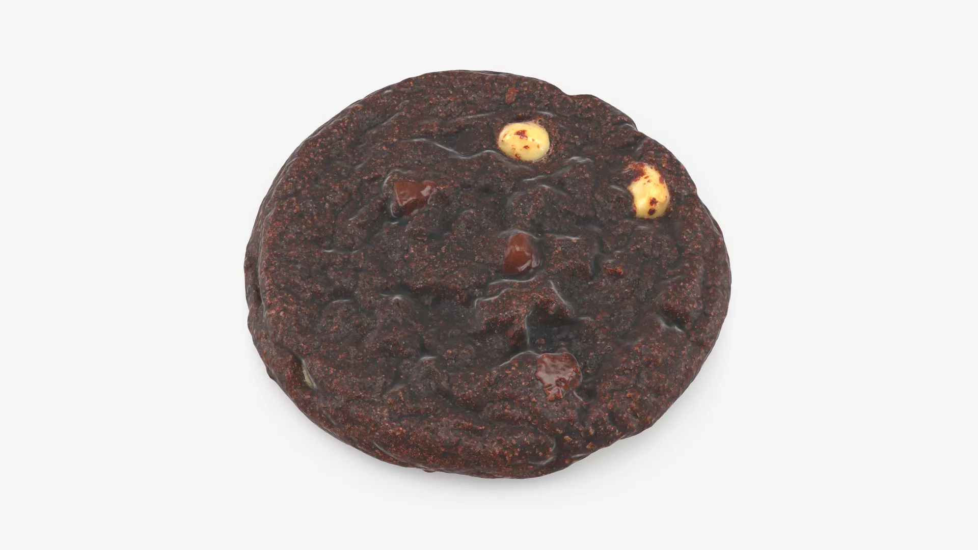 Dark Chocolate Chip Cookie Low-poly 3D model