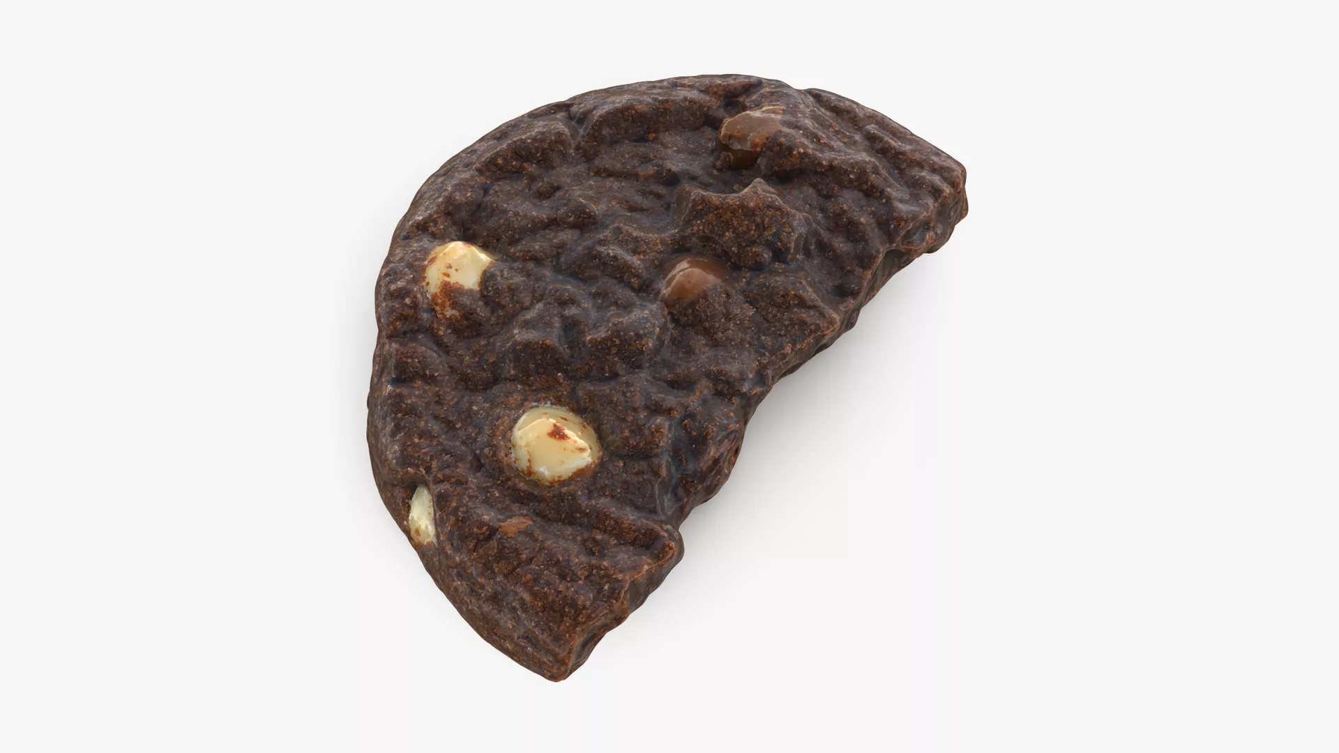 Dark Chocolate Chip Cookie Cut Low-poly 3D model